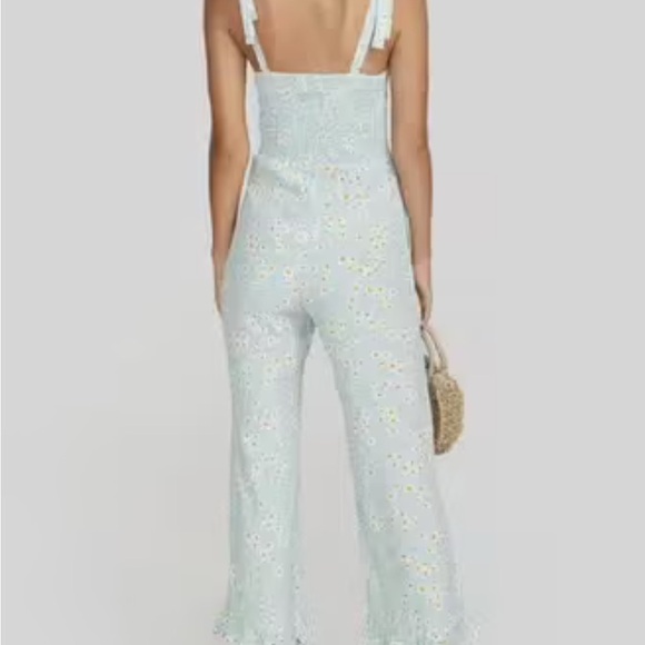 Faithfull the Brand Frankie Seafoam Blue Zhoe Floral Print Jumpsuit - Picture 7 of 16